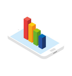 Isolated Cellphone With A Business Graph