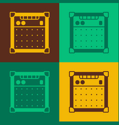 Pop Art Guitar Amplifier Icon Isolated On Color