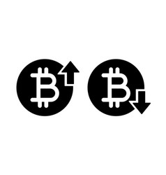 Bitcoin Symbol With Arrow Up And Down Rounded