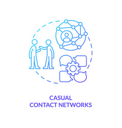 Casual Contact Networks Blue Gradient Concept Icon