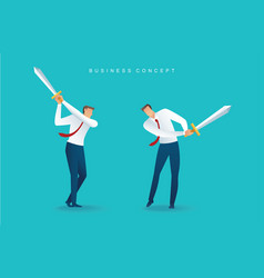 Businessman Character Holding Sword