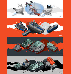 Military Equipment Banners Isometric