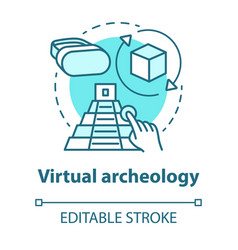 Virtual Archeology Concept Icon Computer