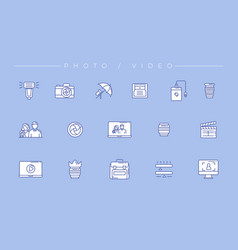 Photo And Video Concept Line Style Icons