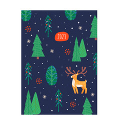 Christmas Scandi Banner With Forest