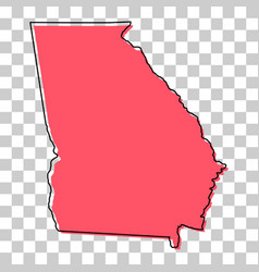 Georgia Map Shape United States Of America Flat