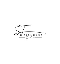 Initial St Signature Logo Template Hand Drawn