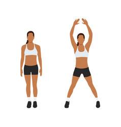 Woman Doing Jumping Jacks Exercise