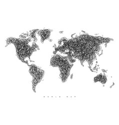 World Map Tangle Lines