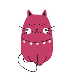 Cute Red Cat Doodle Style