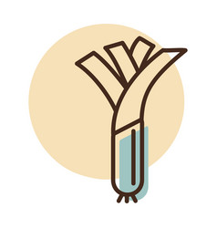 Leeks Fresh Onion Stalk Isolated Design Icon