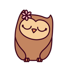 Cute Animal Owl Female Bird Cartoon Icon