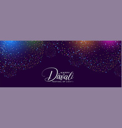 Happy Diwali Celebration Banner In Firework