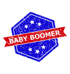 Hexagonal Bicolor Baby Boomer Stamp Seal