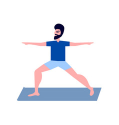 Man With Beard Doing Yoga Exercise