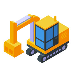 Mining Excavator Icon Isometric Gold Mine