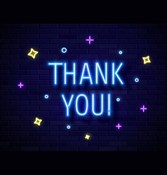 Thank You Realistic Neon Text Sign Isolated