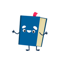 Cartoon Textbook Cute Smiling Book In Blue Cover