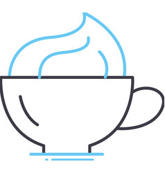 Coffee Whip Cream Line Icon Outline Symbol