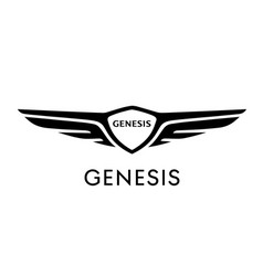 Genesis Brand Logo Car Symbol With Name Black