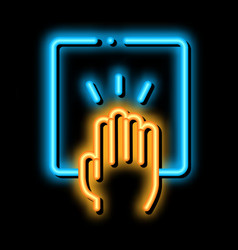 Hand Clapping Neon Glow Icon