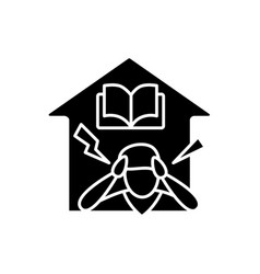 Homeschooling Stress Glyph Icon