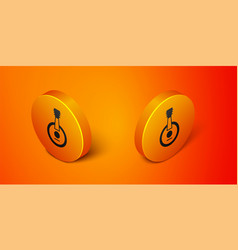 Isometric Banjo Icon Isolated On Orange