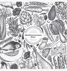 Mediterranean Cuisine Design Template Hand Drawn