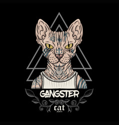 Sphynx Cat Tattoo Gangster