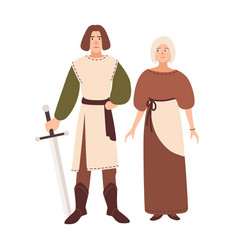 Young Couple Dressed In Middle Ages Clothes