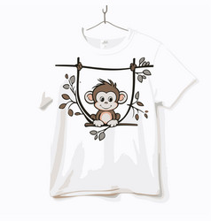 T-shirt Design With Monkey On A Hanger