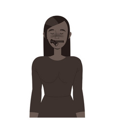 Woman Character With Zipper Mouth As Prohibition