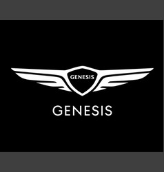 Genesis Brand Logo Car Symbol With Name White