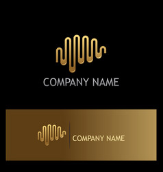 Longitudinal Wave Abstract Gold Logo