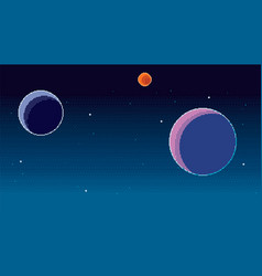 Pixel Art Space Background Planets And Stars