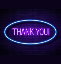 Thank You Realistic Neon Text Sign Isolated