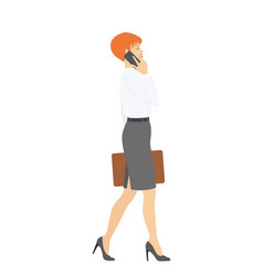 Young Business Woman With Smartphone Isolated