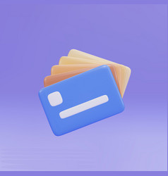 3d Fan Credit Cards Icon For Contactless Payments