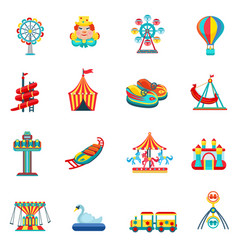 Amusement Park Icons Set