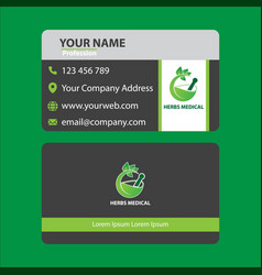 Dark Grey And Green Modern Business Card