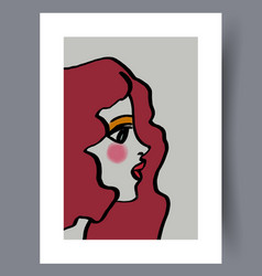 Portrait Girl Shy Face Wall Art Print