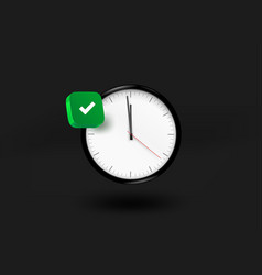 Retro Style Clock With Checkmark Icon 3d