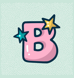 Unicorn Font Pink Letter B With Star