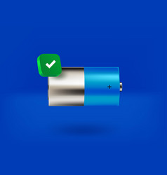 Battery Element With Checkmark Icon 3d