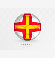 Football Ball With Guernsey Flag Pattern Soccer