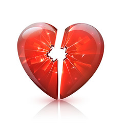 Red Glossy Broken Glass Heart Icon