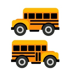 School Bus Icons In Flat Style