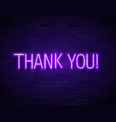 Thank You Realistic Neon Text Sign Isolated