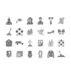 Funeral Agency Flat Icon Set