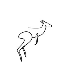 Minimalist Kangaroo Line Art Logo